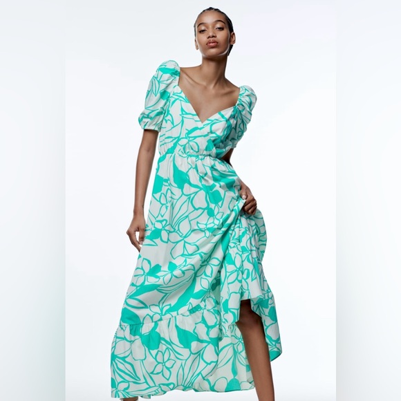 Zara Printed Poplin Dress. Small - Picture 7 of 9